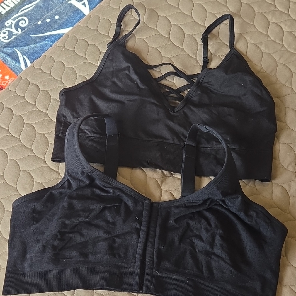 Breezies Black Strappy Sports Bra Bundle